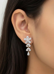 Bouquet drops silver earrings