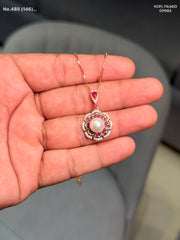 Pearl petal charm silver chain pendant