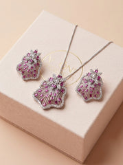 Roseshine silver pendant set for women