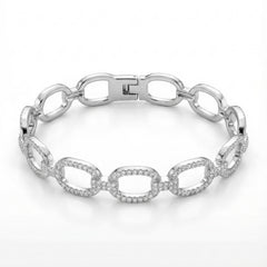 Chain luxe silver kada for women