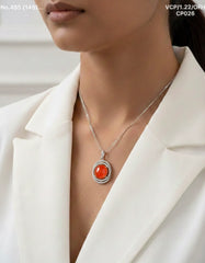 Fire & frost silver chain pendant