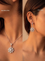 Fluerina silver pendant set for women