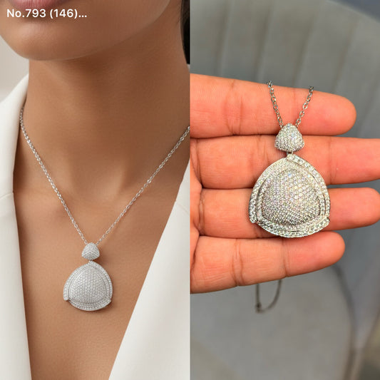 Titan TriStone silver chain pendant