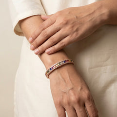 Multi shine silver kada for women