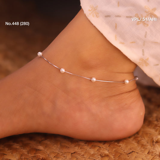 Pearl elegance silver Payal for women