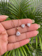 Infinite diamond silver pendant set for women