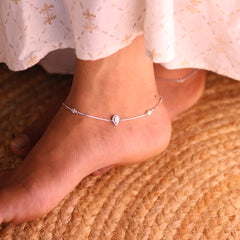 Silver Nayra Drop payal