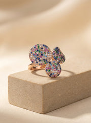 Silver blossom ring for women