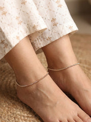 Three Tone Silver Beads Payal