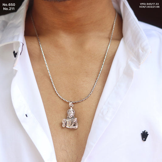 Blessed Hanuman Silver Pendant