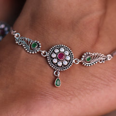 Ethnic Charm Jaipur Silver Anklets for Women