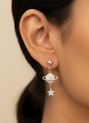 Galaxy dangle silver earrings