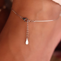 Celestia bow silver anklet for women