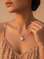 Frozen glow silver pendant set for women