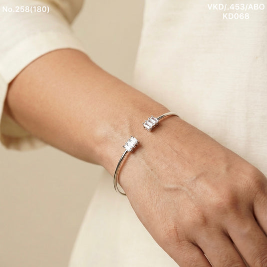 Snow glow silver kada for women