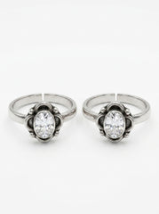 Nova oxidised silver toerings for women