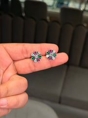 Dual gem grace silver stud