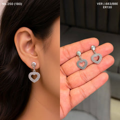 Cupid charm silver earrings