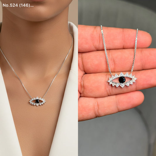 Luminous eye charm silver chain pendant