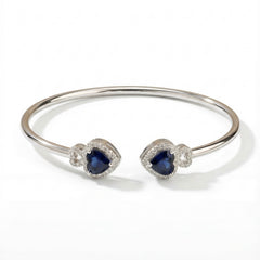 Royal blue silver kada for women