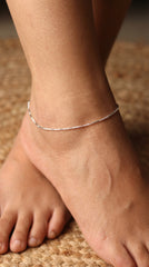 Gleam Thread Silver payal for women