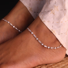 Silver Flora Prism Anklet