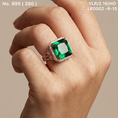 Jade spark silver ring for women