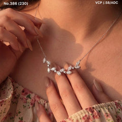 Celestial leaf silver chain pendant for women