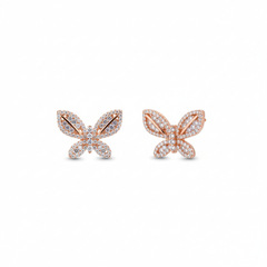 Crystal flutter silver stud