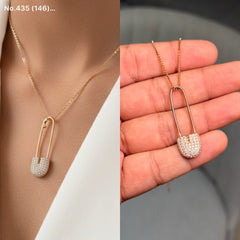 Punk Pin Charm silver chain pendant