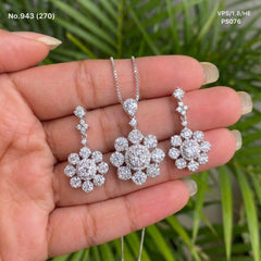 Fluerina silver pendant set for women