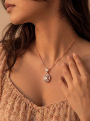Diamond dream silver pendant set for women