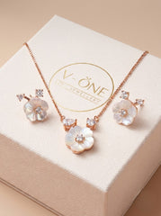 Eternal bloom silver pendant set for women