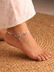 Royal feather silver Payal for women