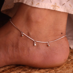 Starry Dazzle Silver Payal