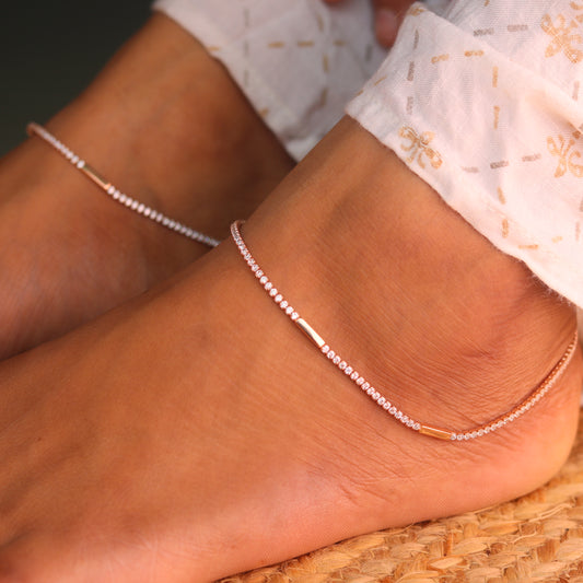 BlocAura Rose Gold Payal for Women