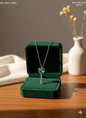 Mystic key silver chain pendant