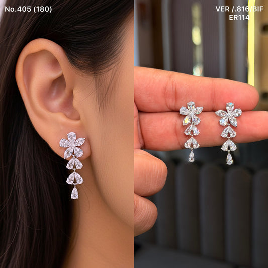 Bouquet drops silver earrings