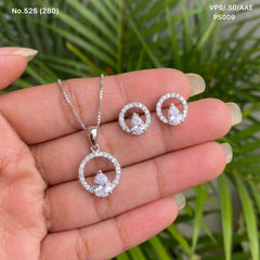 Celestial charms silver pendant set for women