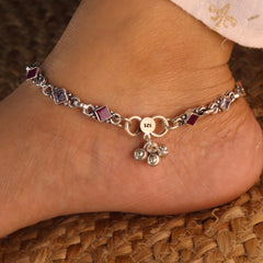 Lavender grace silver Payal for women