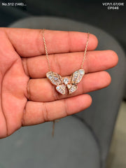 Serene wings silver chain pendant