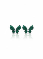 Luna green wing silver stud
