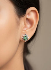 Bloom drop silver stud