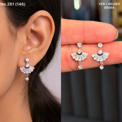 Angular glow silver earrings