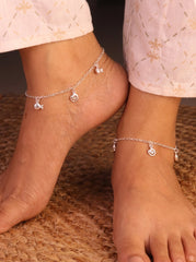 Fairydrop silver Payal for women