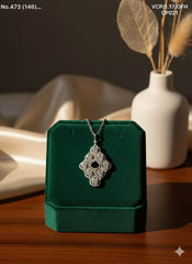 Monarch Diamond Slab silver chain pendant