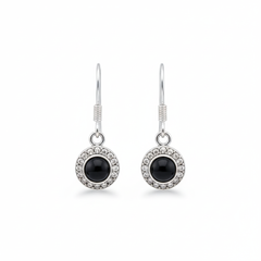 Ink spark silver earrings