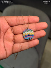 Colourbust medallion silver chain pendant