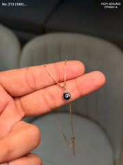Evil eye silver chain pendant