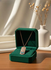 Butterfly turquoise silver chain pendant